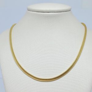 CHOKER MALHA 4MM BANHO DOURADO