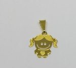 fora de linha PINGENTE BONEQUINHA BANHO DOURADO