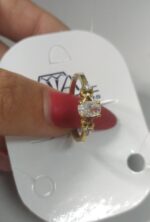 BRINCO ZIR RETAN. DEZ PEDRAS SM BANHO DOURADO