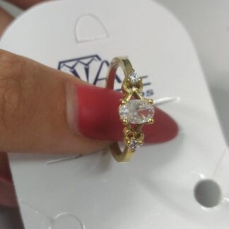 BRINCO ZIR RETAN. DEZ PEDRAS SM BANHO DOURADO
