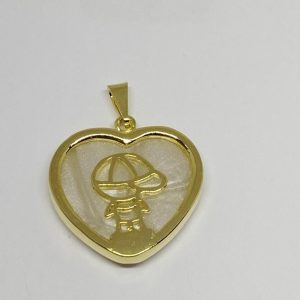 PINGENTE MADREPEROLA MENINO BANHO DOURADO