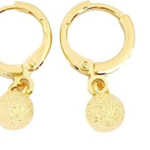 ARG PEND BOLA CRAQUELADA BANHO DOURADO