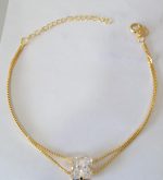 PULSEIRA UMA ZIRC QUAD BANHO DOURADO