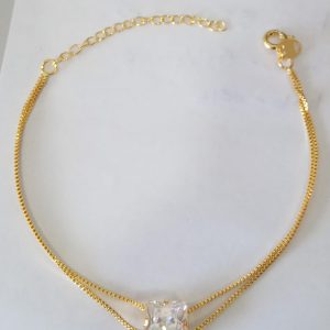 PULSEIRA UMA ZIRC QUAD BANHO DOURADO