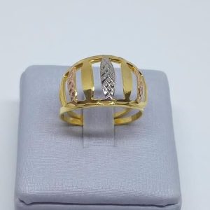 ANEL LISTRAS LISAS E FRIZ. C RHODIUM BANHO DOURADO