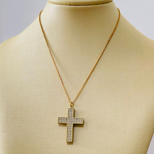 GARGANTILHA PEND. CRUCIFIXO CRAV. BRUTO