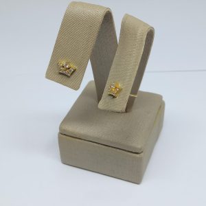 BRINCO COROA CRAV. SM BANHO DOURADO