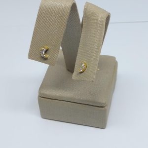 BRINCO LUA TRES ZIRC. SM BANHO DOURADO