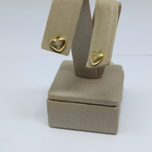 fora de linha BRINCO CORACAO CRAV. CRUZ SM BANHO DOURADO