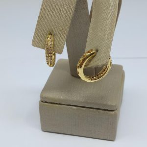 ARGOLA TAM G CRAV VINTE ZIRC. SM BANHO DOURADO