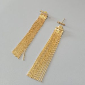 BRINCO FRANJA COMPRIDAS BANHO DOURADO