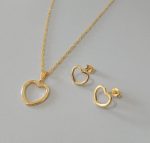 CONJUNTO CORACAO LISO VAZ. BANHO DOURADO