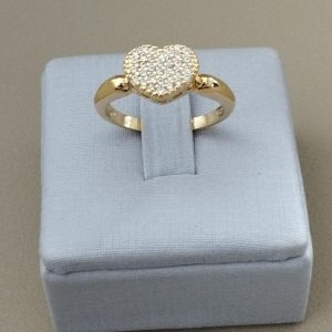 ANEL CORACAO CRAV. C MICROZIC. BANHO DOURADO