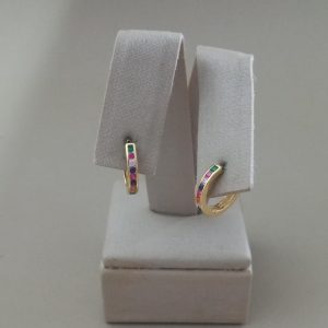 ARGOLA NOVE ZIRC. COLO. BANHO DOURADO