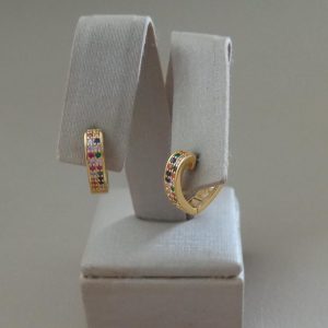 ARGOLA FORM. CORACAO COLO. BANHO DOURADO