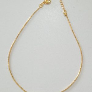 TORNOZELEIRA CORACAO E ZIRC BANHO DOURADO