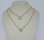 CHOKER CORR CORACOES ZIRC 10X10 BANHO DOURADO