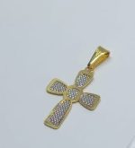 PINGENTE CRUCI. FRIZ. C/ RHODIUM BANHO DOURADO