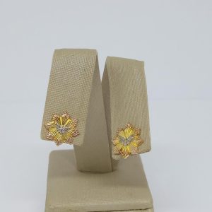 BRINCO PASSARO OITO PONTAS C/ RHODIUM  BANHO DOURADO