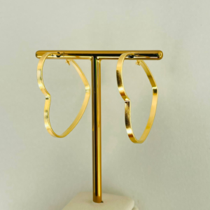 ARGOLA CORACAO LISO BANHO DOURADO