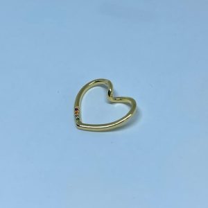 PINGENTE CORACAO VAZ. CRAV. BANHO DOURADO