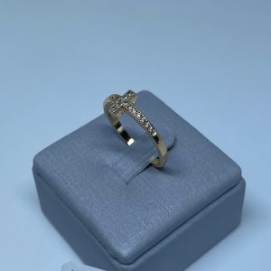 ANEL CRUCIFIXO CRAV. CORES BANHO ROSE