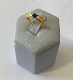 ANEL INFANTIL COM PEDRA CENTRAL BANHO DOURADO