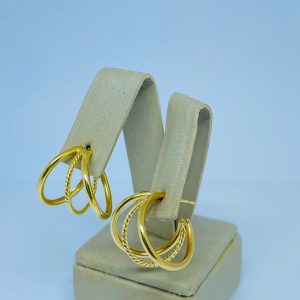 BRINCO TRES FIO BANHO DOURADO