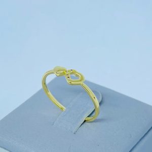 ANEL CRAV. DOIS CORACOES BANHO DOURADO