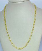 CORDAO 60CM ELO OVAL ABERTO BANHO DOURADO