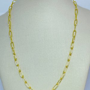 CORDAO 60CM ELO OVAL ABERTO BANHO DOURADO