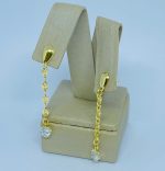 BRINCO PEND. ZIRC. CORACAO BANHO DOURADO