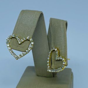 BRINCO CORACAO DE PEDRAS BANHO DOURADO