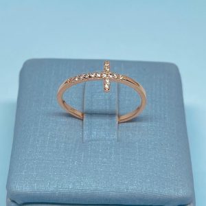 ANEL CRUCIFIXO CRAV BANHO ROSE