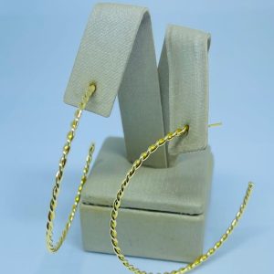 ARGOLA FIO LISO TRANCADO BANHO DOURADO