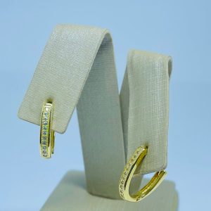 ARGOLA OVAL CRAV. TAM 15  BANHO DOURADO