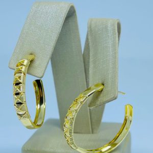 ARGOLA TRANCADA 14P BANHO DOURADO