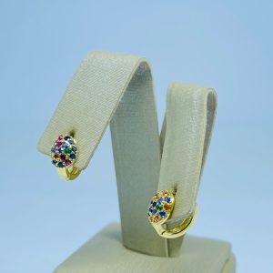 ARGOLA CENTRO OVAL CRAV. BANHO DOURADO