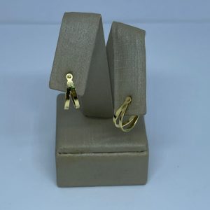 ARGOLA ESTAMPADA OVAL VAZ.FRIZADA BANHO DOURADO