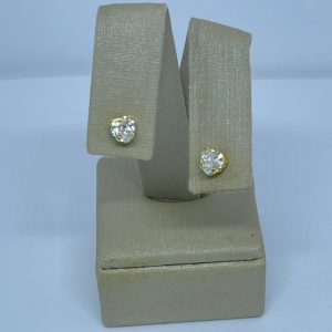 BRINCO CORACAO ZIRC 5MM SM BANHO DOURADO