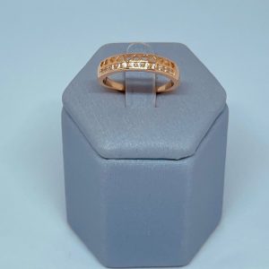 ANEL FILEIRA DE CORACOES VAZ CRAV BANHO ROSE