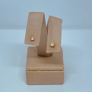 BRINCO SOLITARIO 3MM BANHO ROSE