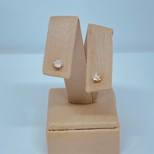 BRINCO SOLITARIO 4MM BANHO ROSE