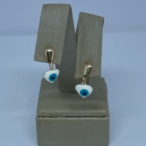 BRINCO PEND. CORACAO OLHO GREGO BANHO ROSE