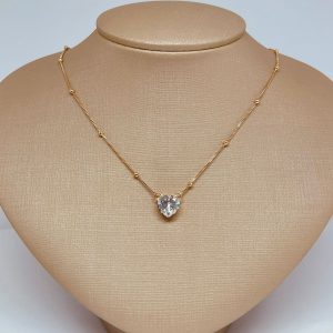 GARGANTILHA 45CM DE BOLAS COM ZIRC 10X10 BANHO ROSE