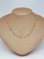 GARGANTILHA 45CM  CORACOES LISOS BANHO ROSE