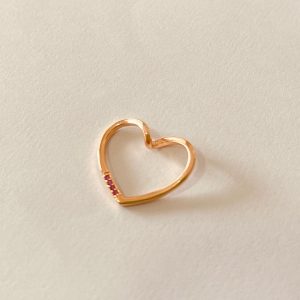 PINGENTE CORACAO VAZ. CRAV. BANHO ROSE