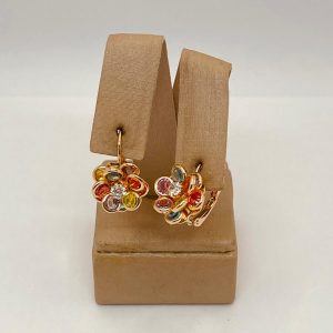 ARGOLA FLOR COLORIDA RB1367 MC BANHO ROSE