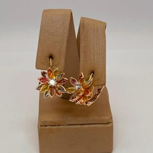 ARGOLA FLOR COLO. COM PONTAS BANHO ROSE