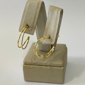 fora de linha ARGOLA DOIS FIOS LISOS BANHO DOURADO